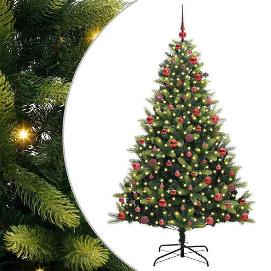 Künstlicher Klapp-Weihnachtsbaum mit 300 LEDs Grün 180 cm