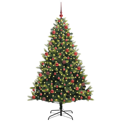 Künstlicher Klapp-Weihnachtsbaum mit 300 LEDs Grün 180 cm