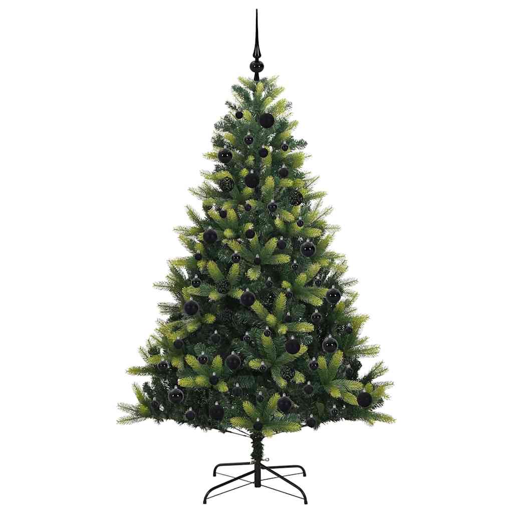 Albero di Natale artificiale pieghevole con 300 LED, verde, 180 cm