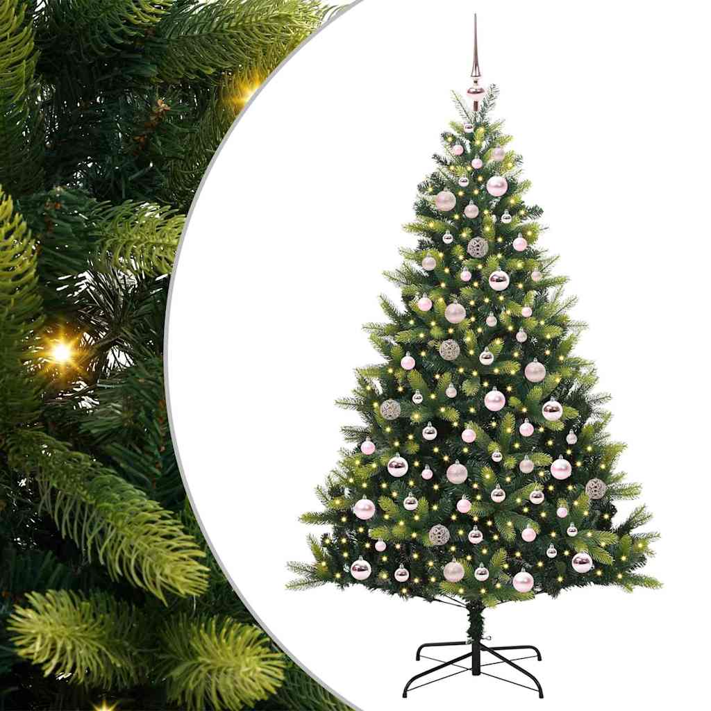 Künstlicher Klapp-Weihnachtsbaum mit 300 LEDs Grün 180 cm