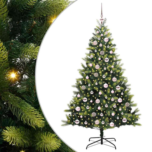 Künstlicher Klapp-Weihnachtsbaum mit 300 LEDs Grün 180 cm