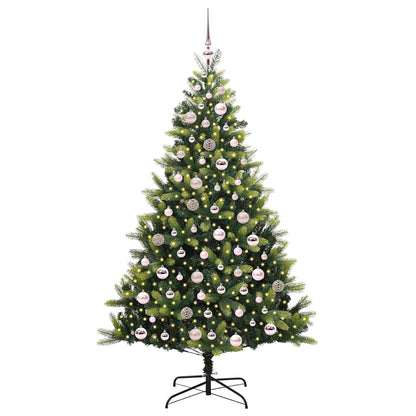 Künstlicher Klapp-Weihnachtsbaum mit 300 LEDs Grün 180 cm
