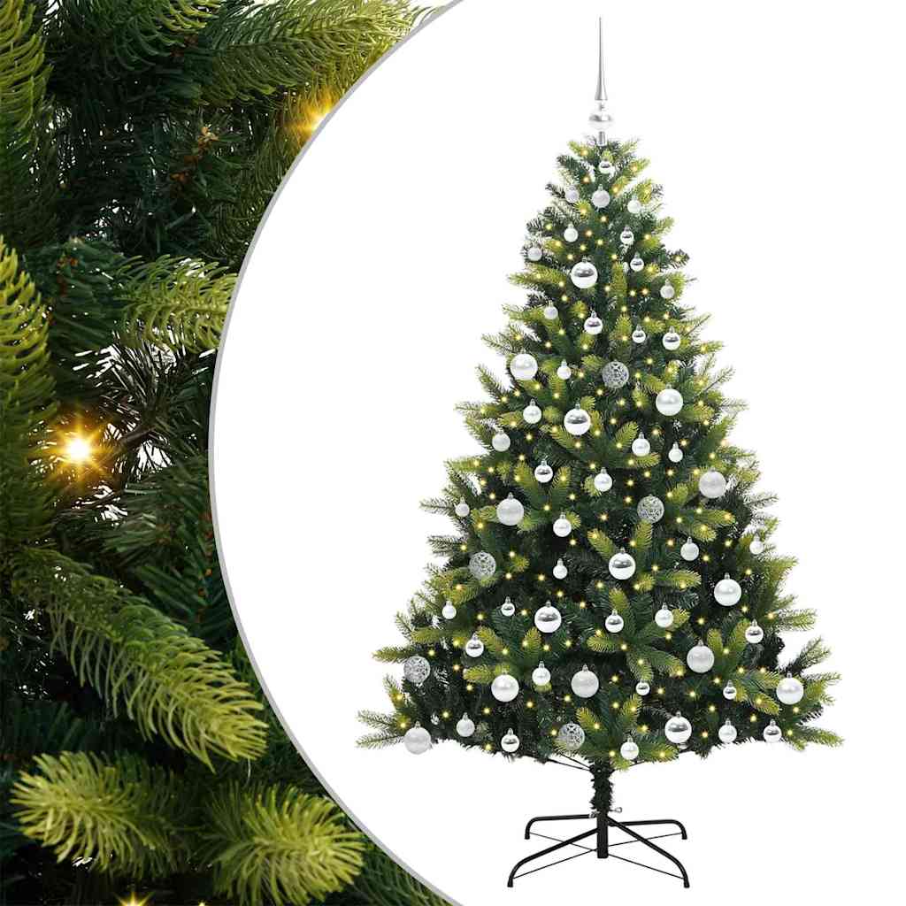 Künstlicher Klapp-Weihnachtsbaum mit 300 LEDs Grün 180 cm