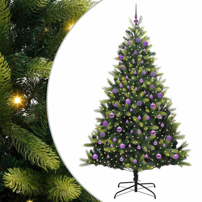Künstlicher Klapp-Weihnachtsbaum mit 300 LEDs Grün 180 cm
