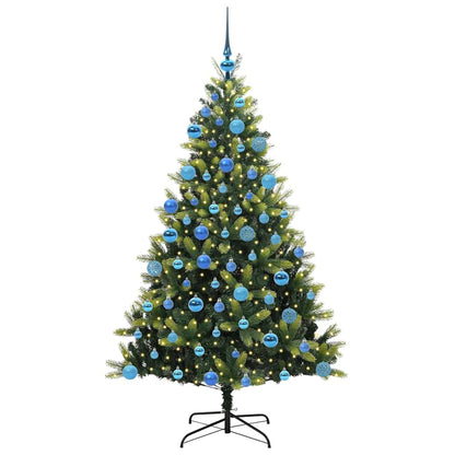 Albero di Natale artificiale pieghevole con 300 LED, verde, 180 cm