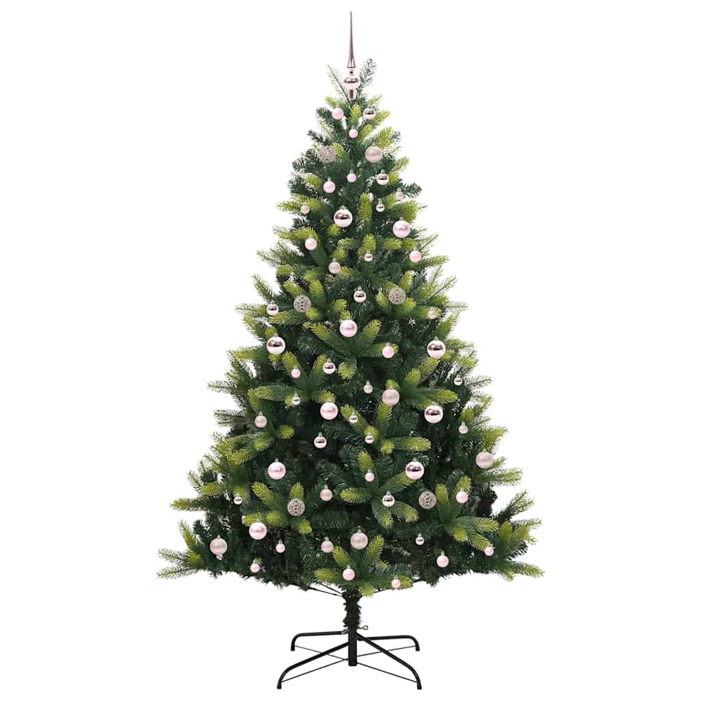 Albero di Natale artificiale pieghevole con 300 LED, verde, 210 cm