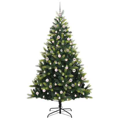 Albero di Natale artificiale pieghevole con 300 LED, verde, 210 cm