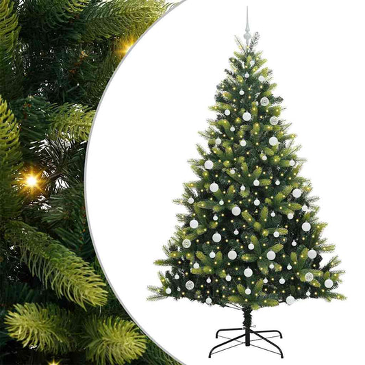 Künstlicher Klapp-Weihnachtsbaum mit 300 LEDs Grün 210 cm
