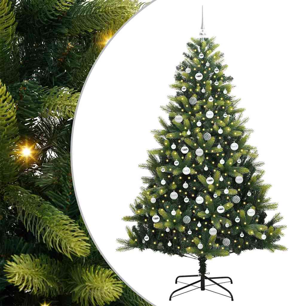 Künstlicher Klapp-Weihnachtsbaum mit 300 LEDs Grün 210 cm