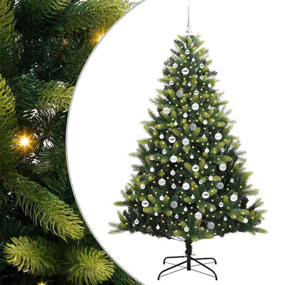 Künstlicher Klapp-Weihnachtsbaum mit 300 LEDs Grün 210 cm