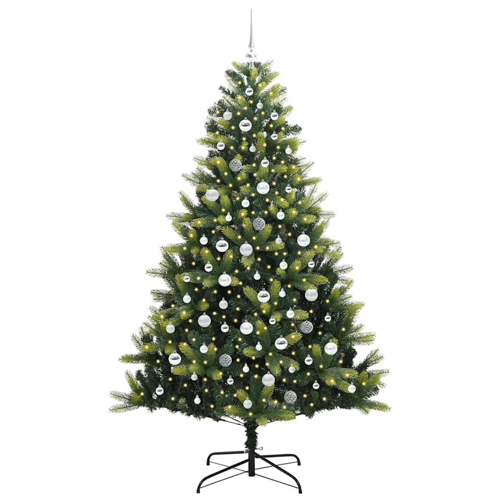Künstlicher Klapp-Weihnachtsbaum mit 300 LEDs Grün 210 cm