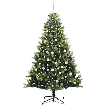 Künstlicher Klapp-Weihnachtsbaum mit 300 LEDs Grün 210 cm