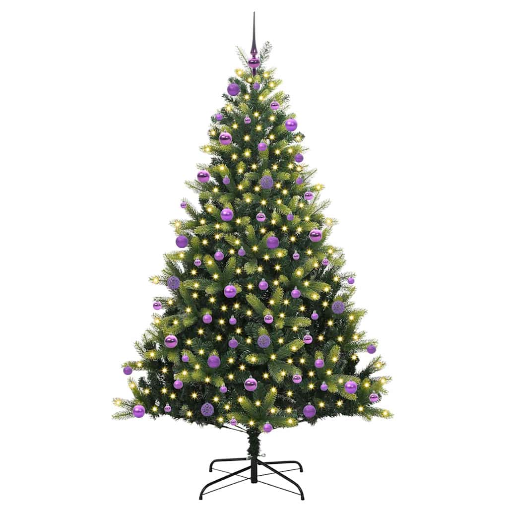 Künstlicher Klapp-Weihnachtsbaum mit 300 LEDs Grün 210 cm