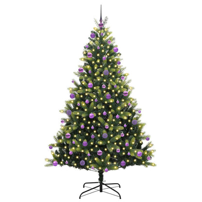 Künstlicher Klapp-Weihnachtsbaum mit 300 LEDs Grün 210 cm