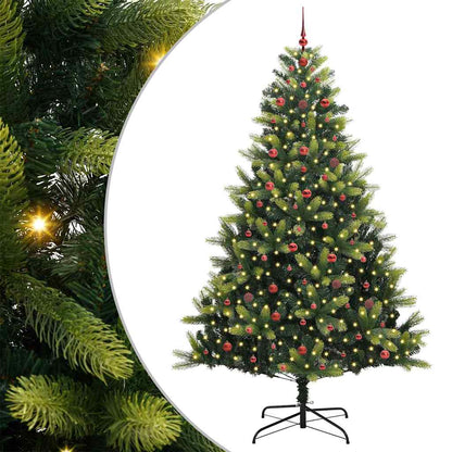 Künstlicher Klapp-Weihnachtsbaum mit 300 LEDs Grün 240 cm