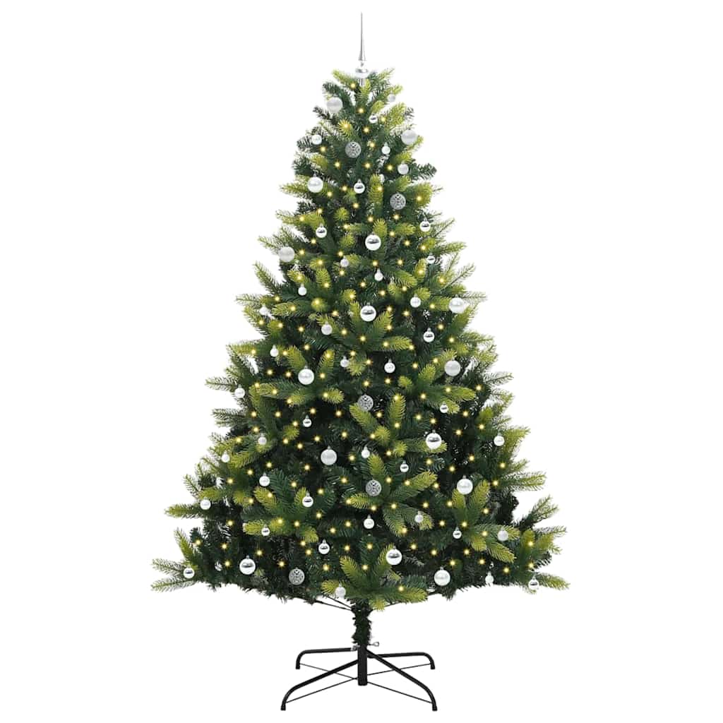 Künstlicher Klapp-Weihnachtsbaum mit 300 LEDs Grün 240 cm