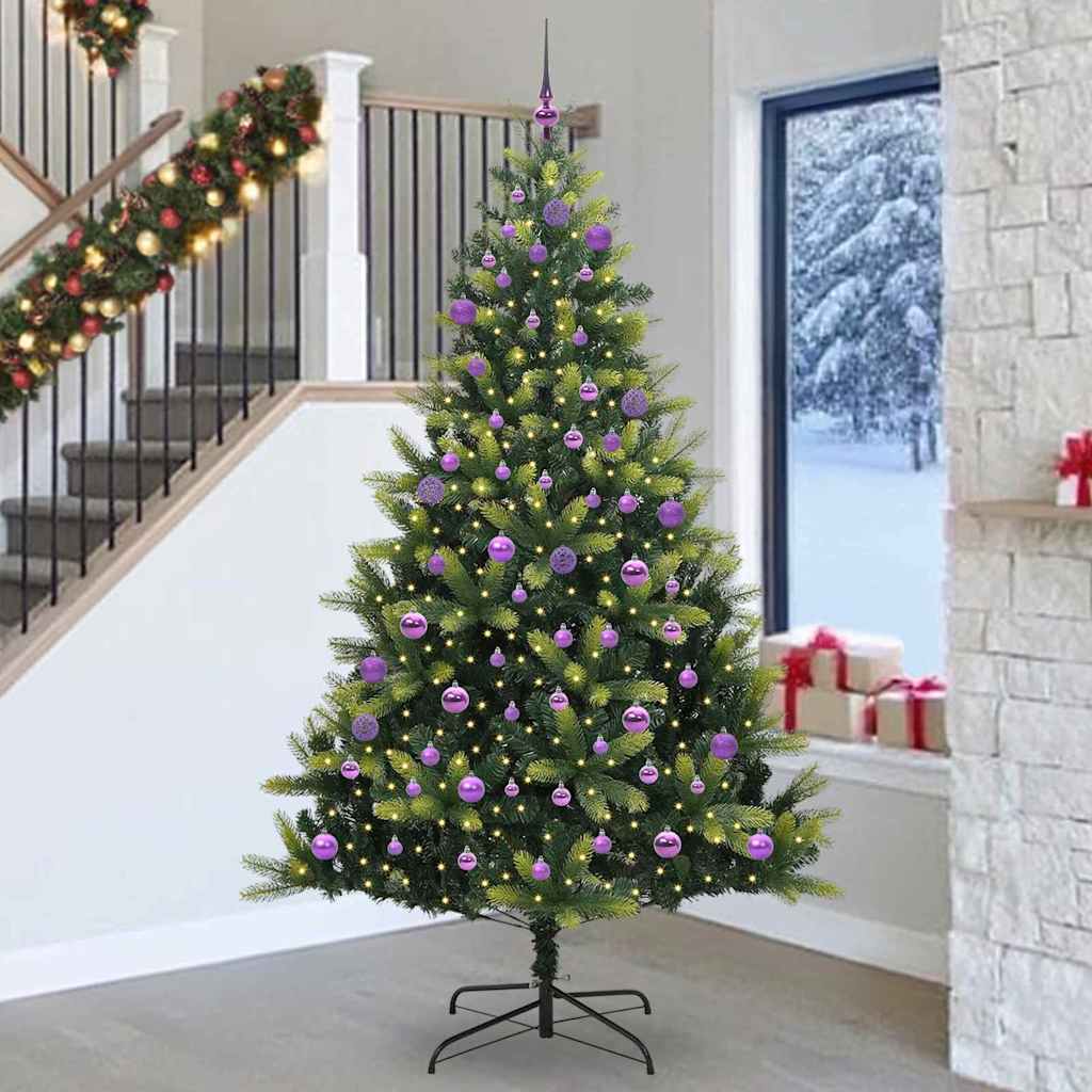 Künstlicher Klapp-Weihnachtsbaum mit 300 LEDs Grün 240 cm