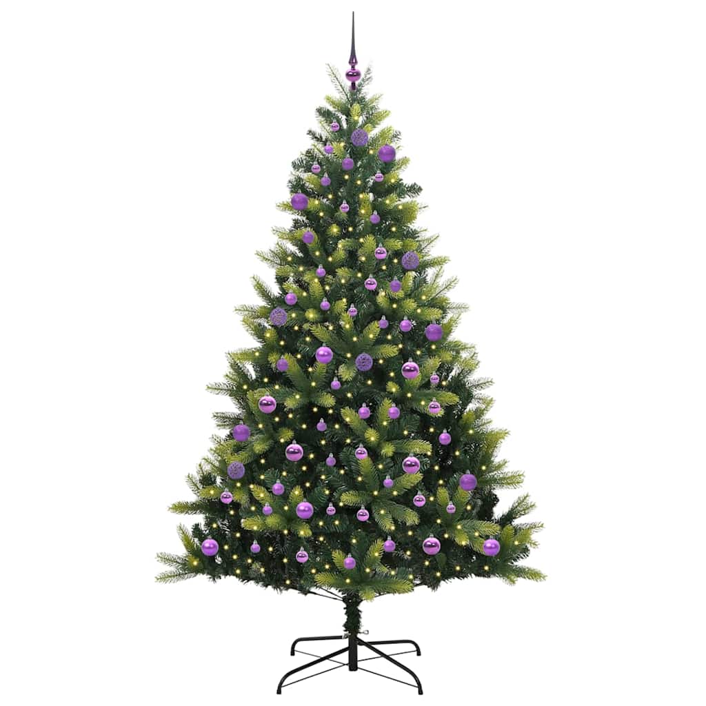 Künstlicher Klapp-Weihnachtsbaum mit 300 LEDs Grün 240 cm