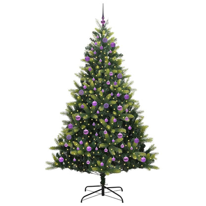 Künstlicher Klapp-Weihnachtsbaum mit 300 LEDs Grün 240 cm