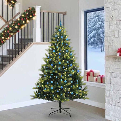 Albero di Natale artificiale pieghevole con 300 LED, verde, 240 cm