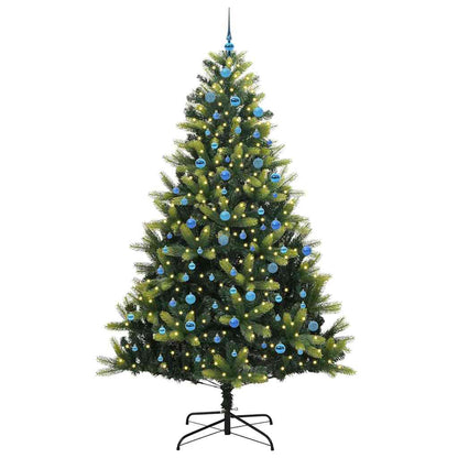Albero di Natale artificiale pieghevole con 300 LED, verde, 240 cm
