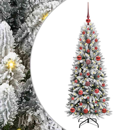 Albero di Natale artificiale con 150 LED, bianco, 53 x 53 x 120 cm