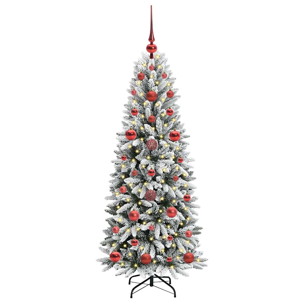 Albero di Natale artificiale con 150 LED, bianco, 53 x 53 x 120 cm