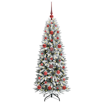 Albero di Natale artificiale con 150 LED, bianco, 53 x 53 x 120 cm