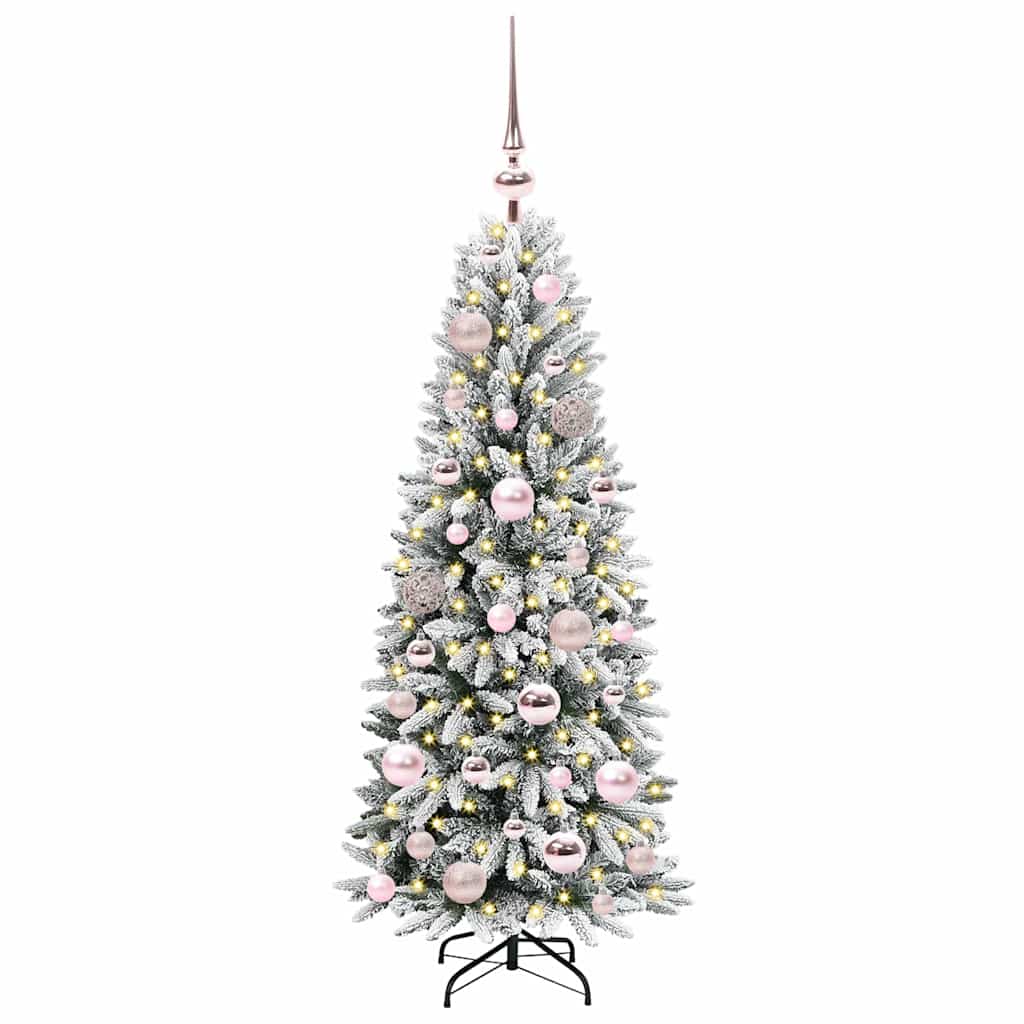 Künstlicher Weihnachtsbaum mit 150 LEDs mit Ständer Weiß 120 cm