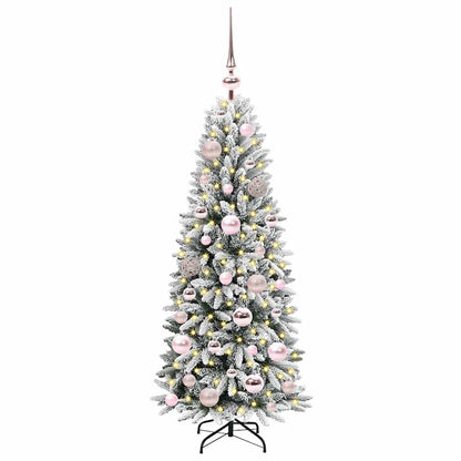 Künstlicher Weihnachtsbaum mit 150 LEDs mit Ständer Weiß 120 cm