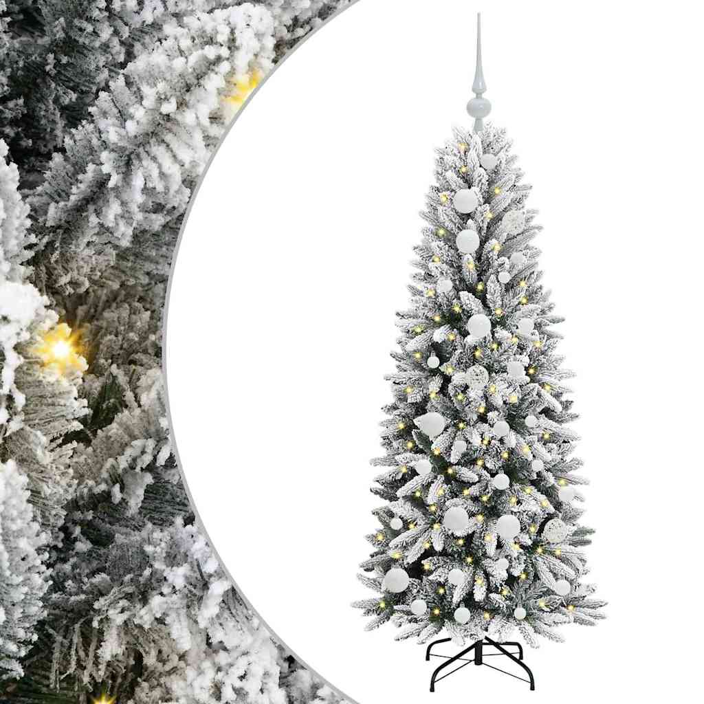 Künstlicher Weihnachtsbaum mit 150 LEDs mit Ständer Weiß 120 cm