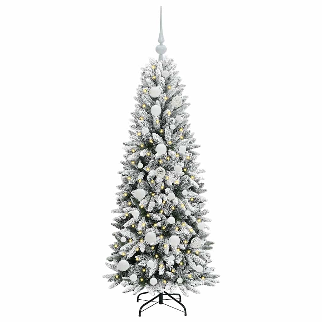 Künstlicher Weihnachtsbaum mit 150 LEDs mit Ständer Weiß 120 cm