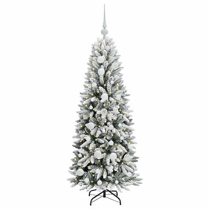 Künstlicher Weihnachtsbaum mit 150 LEDs mit Ständer Weiß 120 cm