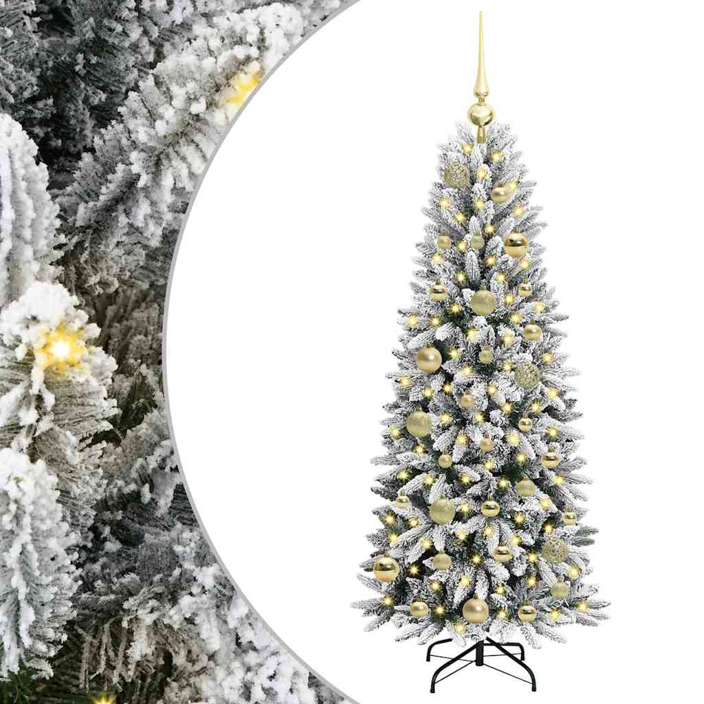 Künstlicher Weihnachtsbaum mit 150 LEDs mit Ständer Weiß 120 cm