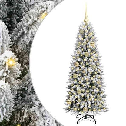 Künstlicher Weihnachtsbaum mit 150 LEDs mit Ständer Weiß 120 cm