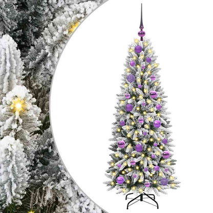 Künstlicher Weihnachtsbaum mit 150 LEDs mit Ständer Weiß 120 cm