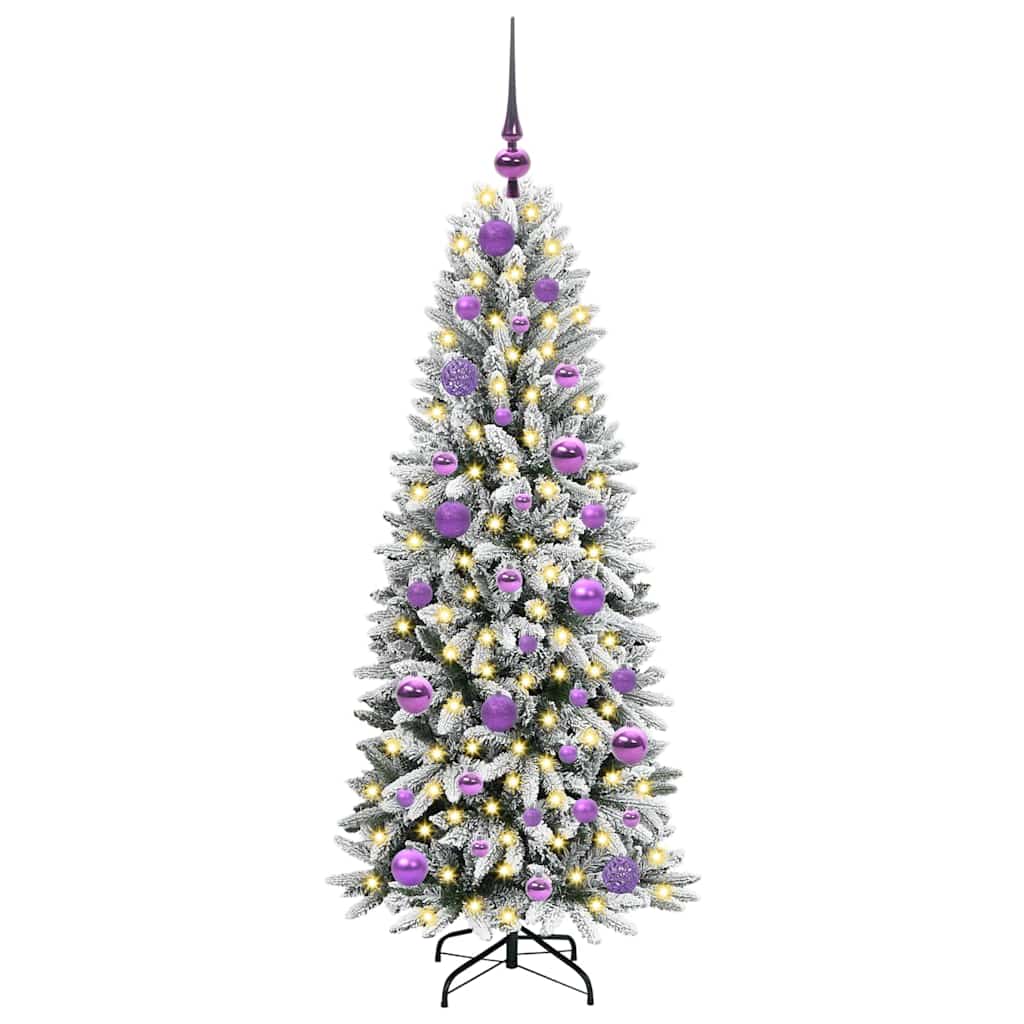 Künstlicher Weihnachtsbaum mit 150 LEDs mit Ständer Weiß 120 cm