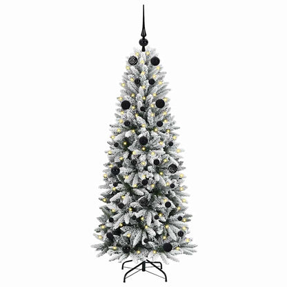 Künstlicher Weihnachtsbaum mit 150 LEDs mit Ständer Weiß 150 cm