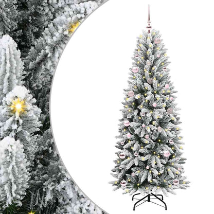 Künstlicher Weihnachtsbaum mit 150 LEDs mit Ständer Weiß 150 cm