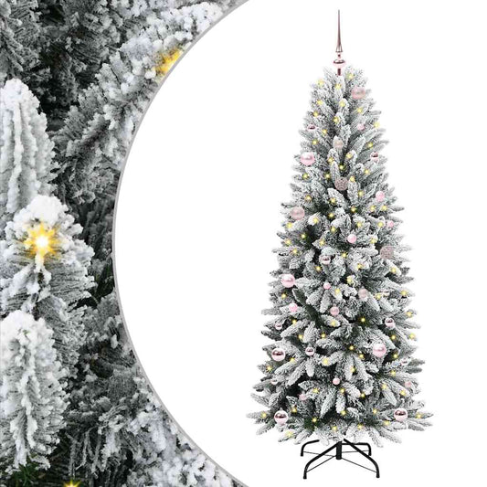 Künstlicher Weihnachtsbaum mit 150 LEDs mit Ständer Weiß 150 cm