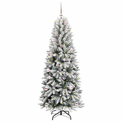 Künstlicher Weihnachtsbaum mit 150 LEDs mit Ständer Weiß 150 cm