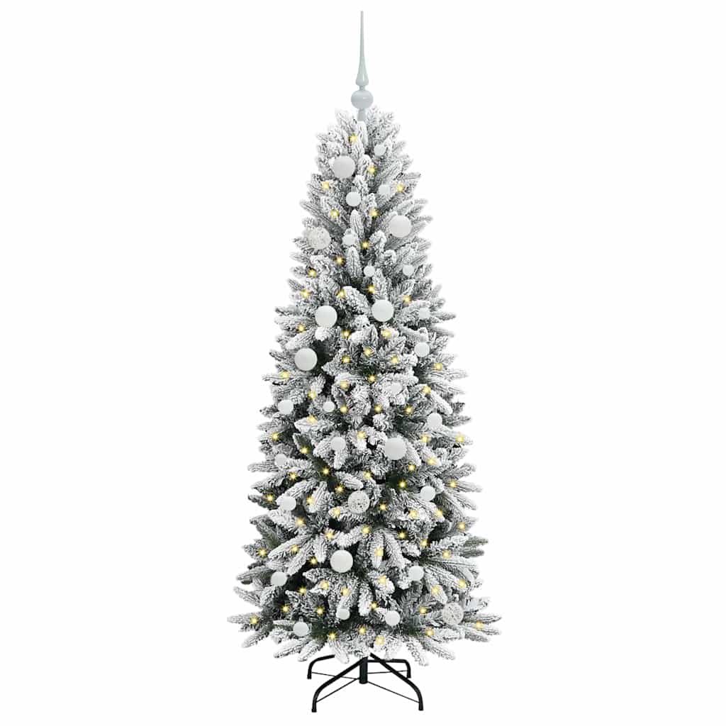 Künstlicher Weihnachtsbaum mit 150 LEDs mit Ständer Weiß 150 cm