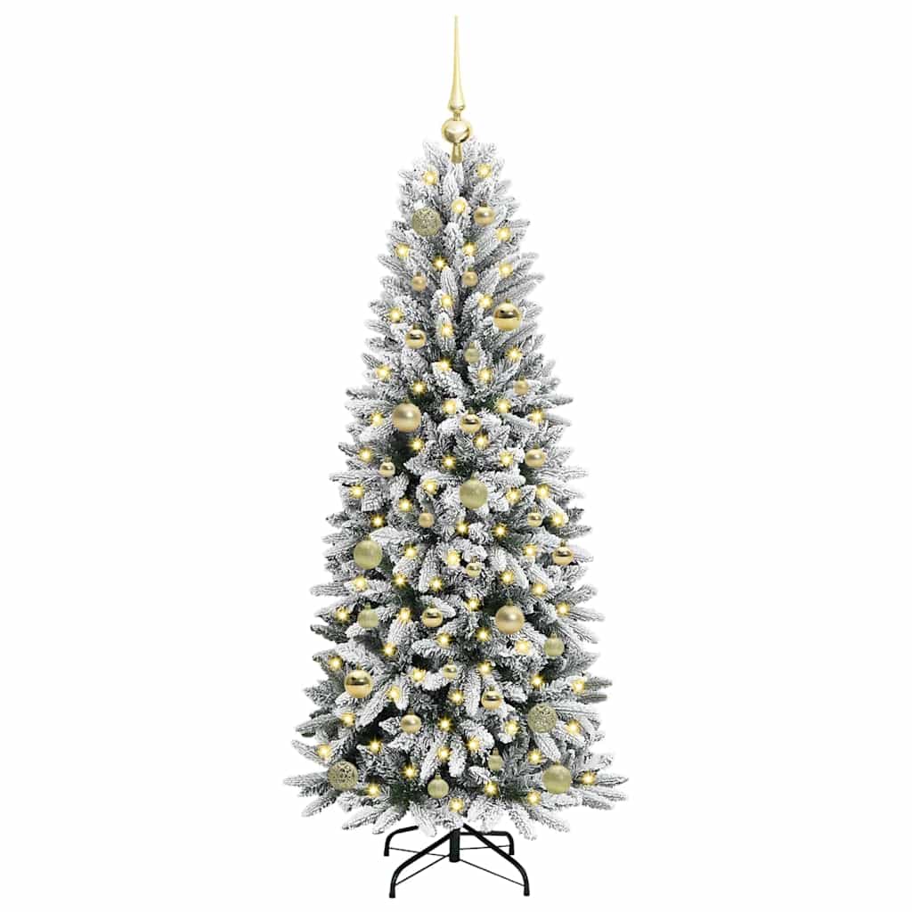 Künstlicher Weihnachtsbaum mit 150 LEDs mit Ständer Weiß 150 cm