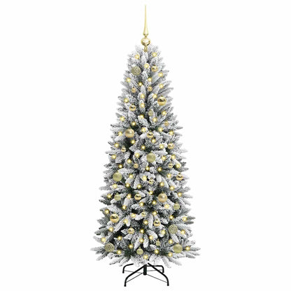 Künstlicher Weihnachtsbaum mit 150 LEDs mit Ständer Weiß 150 cm