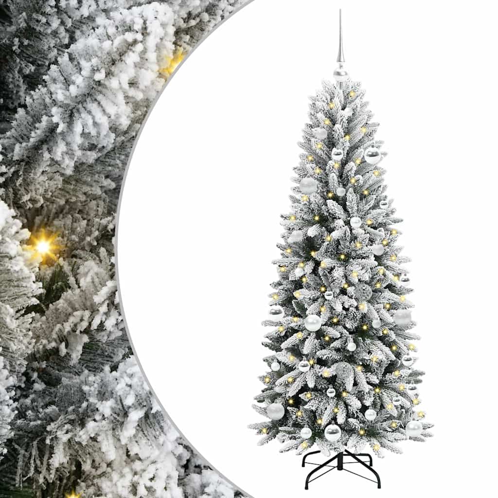 Künstlicher Weihnachtsbaum mit 150 LEDs mit Ständer Weiß 150 cm