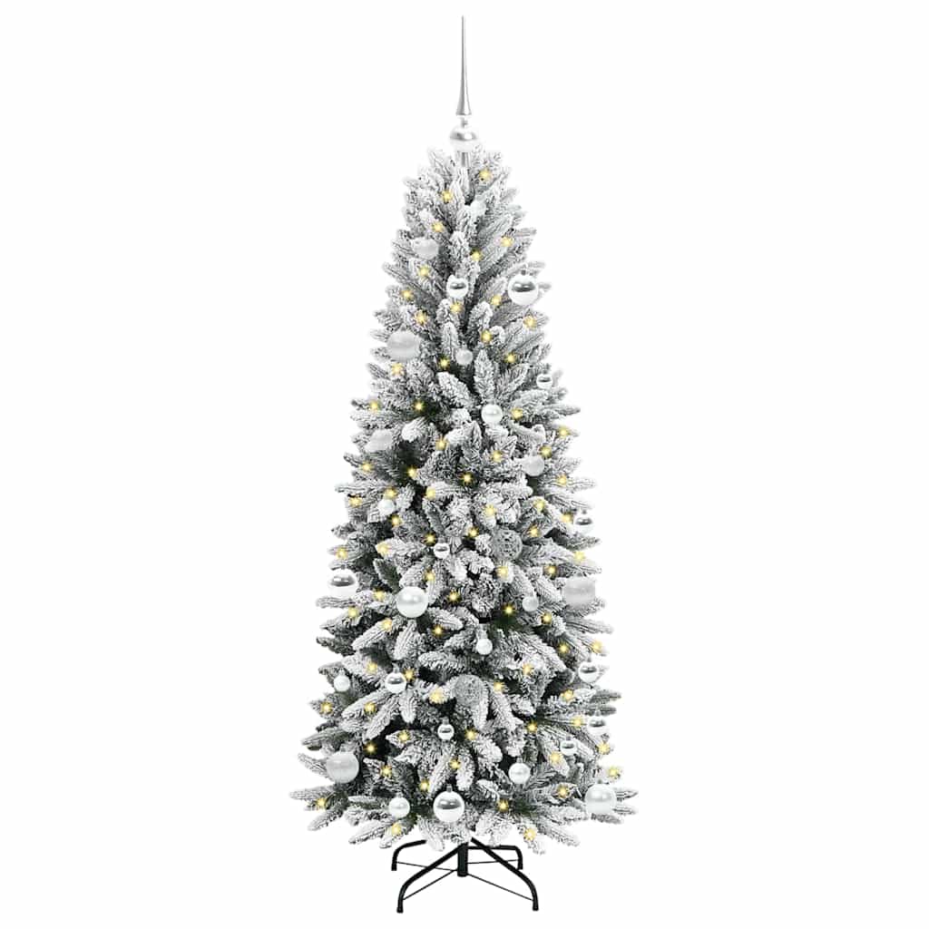 Künstlicher Weihnachtsbaum mit 150 LEDs mit Ständer Weiß 150 cm