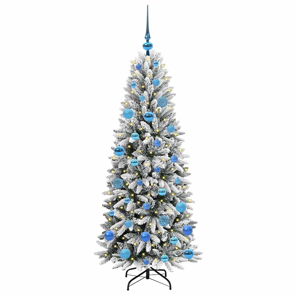 Künstlicher Weihnachtsbaum mit 150 LEDs mit Ständer Weiß 150 cm