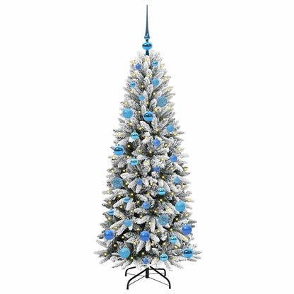 Künstlicher Weihnachtsbaum mit 150 LEDs mit Ständer Weiß 150 cm