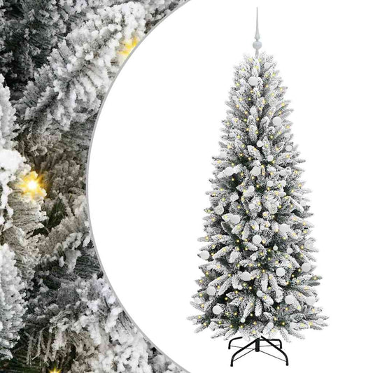 Künstlicher Weihnachtsbaum mit 300 LEDs mit Ständer Weiß 180 cm