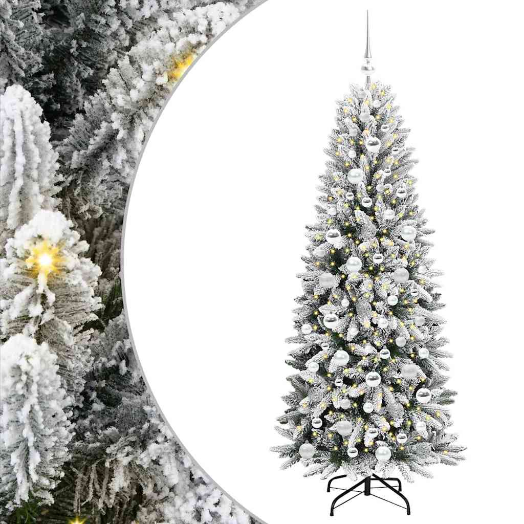 Albero di Natale artificiale con 300 LED, bianco, 73 x 73 x 180 cm